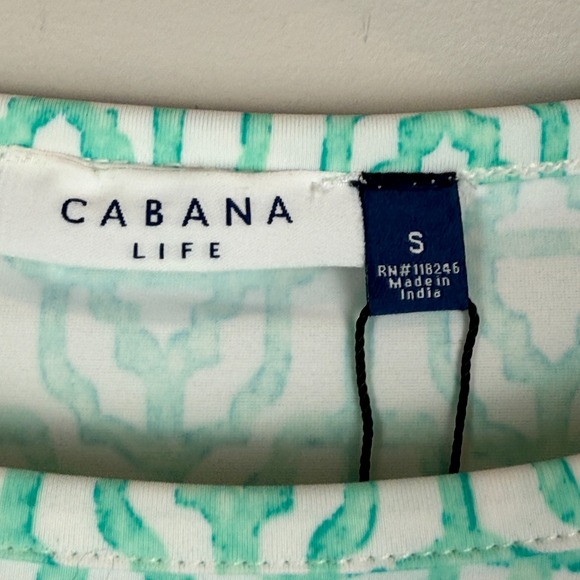 Cabana Life Mini Shift Dress Women S Blue Printed Coastal Cottage UPF 50 NWT - Picture 5 of 10